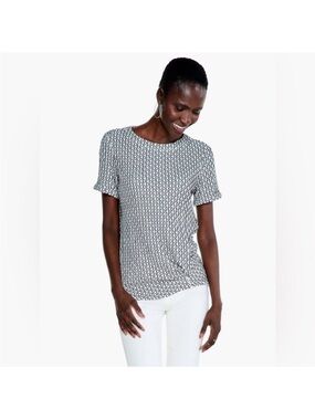 NIC + ZOE Textured Moving Lines Top. MP. NWT. $118!